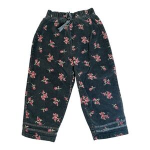 McKids 24M Toddler Girl Black Floral Vintage Pants